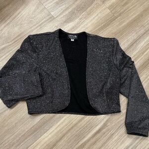 Onyx Nite Black and Silver Sparkle Cardigan